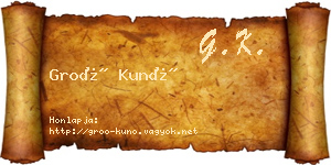 Groó Kunó névjegykártya
